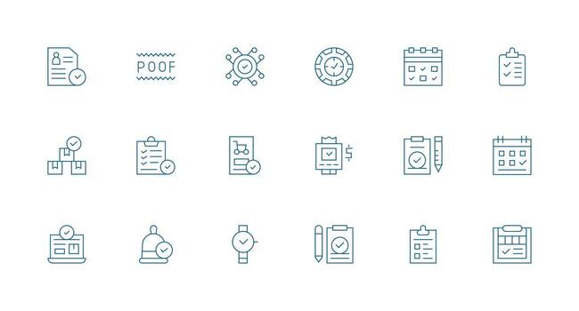 Completed featuring 18 Icons in Minimal Line Design Icon Pack for UI vector