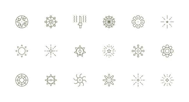 18 mínimo línea vectores para radiante tema completamente editable icono conjunto para web