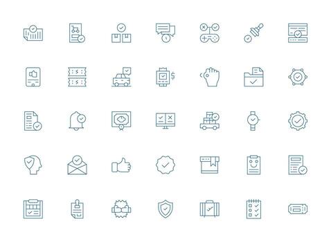 35 Light Line Vectors for Confirmation Theme Scalable Icons for Cross-Platform Interfaces