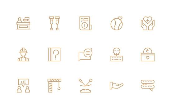 15 íconos para apoyo en regular línea formato compacto icono paquete vector