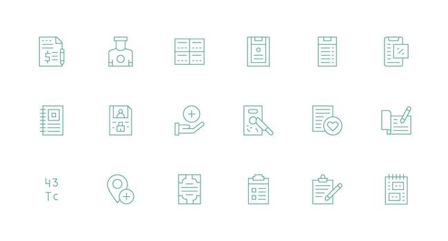 Record Icon Collection with 18 Minimal Line Designs Balanced Icon Set for Functional Design vector