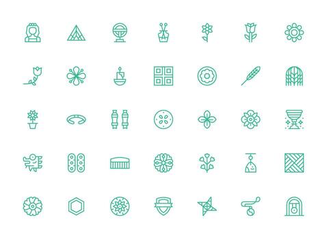 35 Regular Clean Line Vectors for Decorative Theme Quick Access Icons for UI Development