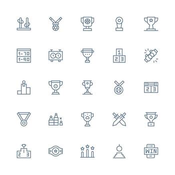 concurso visual paquete conteniendo 25 medio carrera contorno íconos completar icono haz para web diseño vector