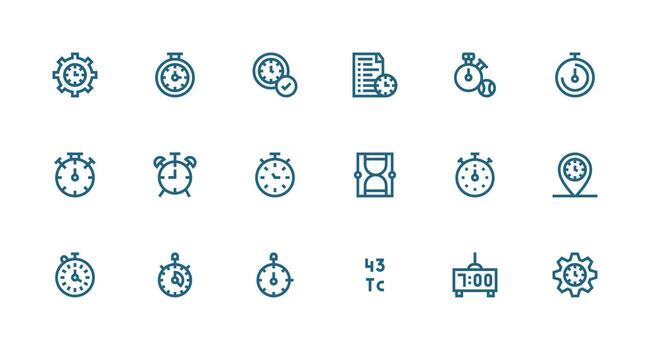 fuerte carrera línea estilo sincronización íconos con 18 vectores claro y conciso icono conjunto colección