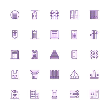 25 Icons for Vertical in Medium Stroke Outline Format Clean Icon Collection for Web Use vector
