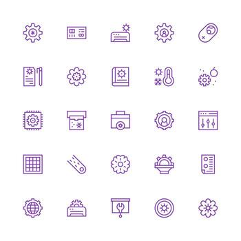 Medium Stroke Outline Icons from Settings Set with 25 Vectors Fully Editable Icon Set for Web