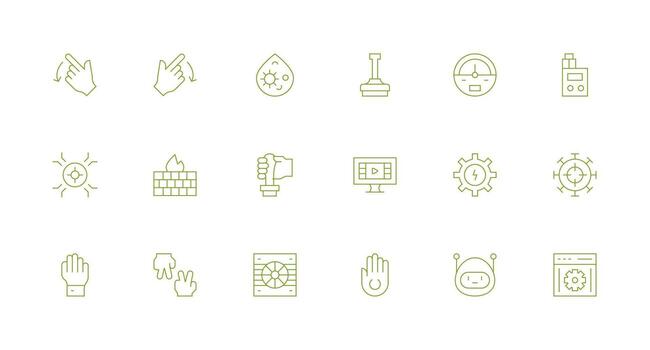 controlar diseño íconos presentando 18 en mínimo línea estilo organizado paquete para proyecto bienes vector