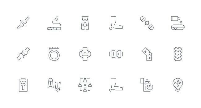 18 Minimal Line Style Icons from Joint Collection Display Icon Pack vector