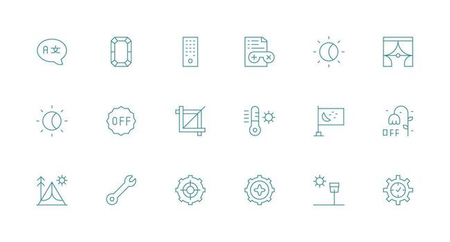 Setting Set with 18 Minimal Line Icons Web and App Icon Pack Collection vector