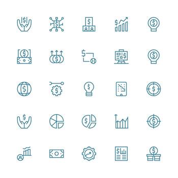 Medium Stroke Outline Icons from Revenue Set with 25 Vectors Minimal Icon Set for Interface Projects