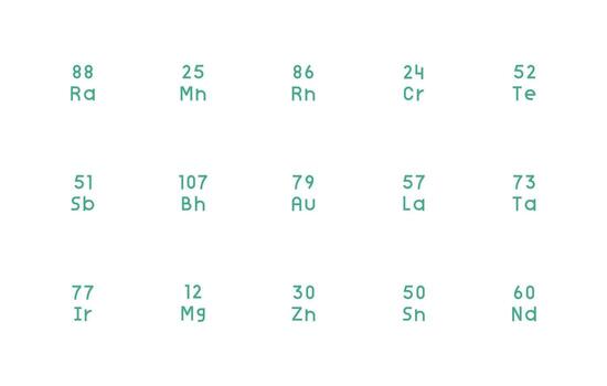15 Icons for Periodic Table Element in Regular Line Format Minimal Icon Set for Interface Projects vector