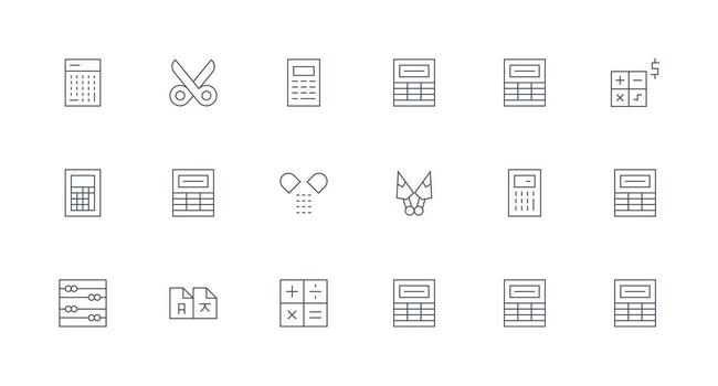 dividir conjunto con 18 mínimo línea íconos todas dispositivo compatible icono conjunto vector