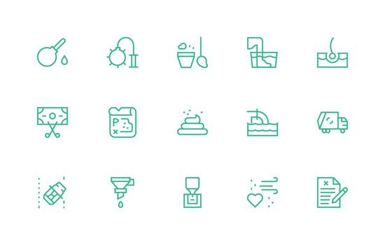regular línea íconos desde eliminación conjunto con 15 vectores bien estructurado íconos para creativo utilizar
