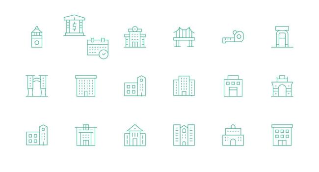 18 Minimal Line Vectors for Architecture Theme All Device Compatible Icon Set