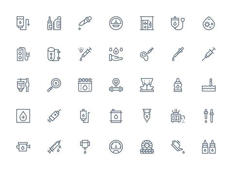 fluido incluso 35 regular limpiar línea ilustraciones sencillo íconos para interfaz y wireframes vector