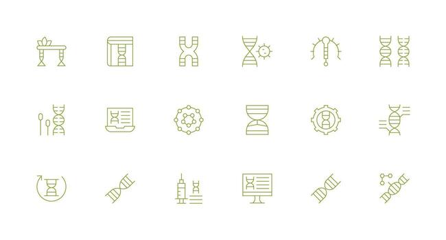 Minimal Line Style Dna Icons with 18 Vectors Functional Icon Series