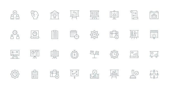 32 Delgado línea estilo íconos desde proyecto colección usuario interfaz íconos para digital productos vector