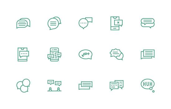 Regular Line Icons from Conversation Set with 15 Vectors Clean Icon Set Icon Pack for UI Projects