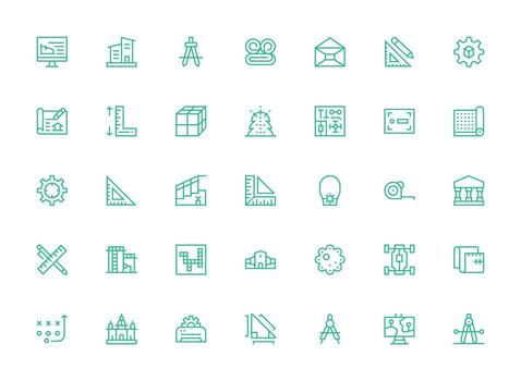 regular limpiar línea íconos desde Plano conjunto con 35 vectores icono paquete para varios temas