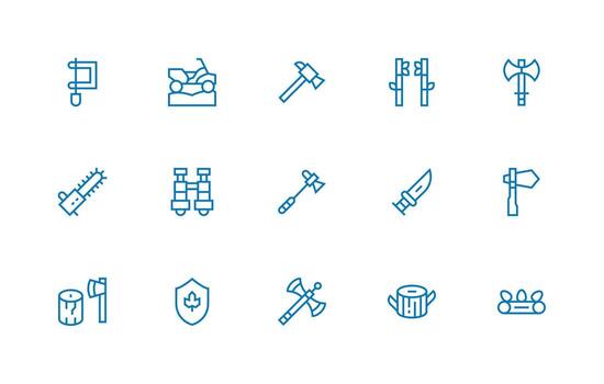 15 Regular Line Icons for Forestry Graphics Customizable Icon Series for Mobile Screens vector