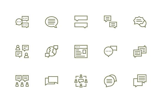 Regular Line Icons from Discussion Board Set with 15 Vectors Pixel Perfect Icon Set