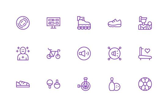 Active featuring 15 Icons in Regular Line Design Interface Icon Collection vector