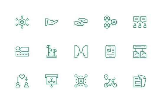 Sharing Icon Collection with 15 Regular Line Designs Multi-Purpose Icon Pack for Templates vector