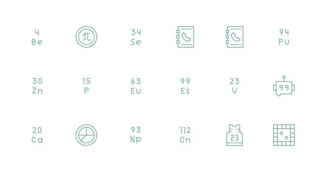 número icono conjunto con 18 mínimo línea gráficos de confianza íconos para todas interfaces vector