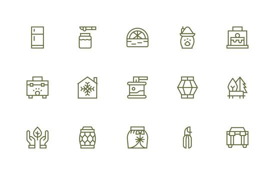 Preserve Set with 15 Regular Line Icons Sharp Icons for Presentations vector