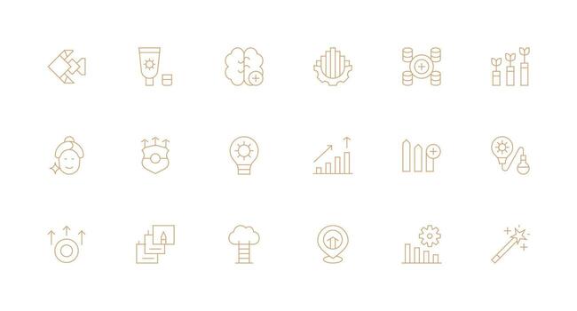 Enhancement Icon Collection with 18 Minimal Line Designs Multi-Style Icons for Creative Projects vector