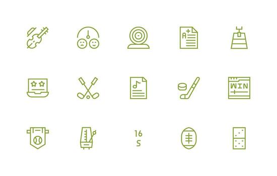 Puntuación diseño íconos presentando 15 en regular línea estilo listo para la interfaz de usuario icono colección vector