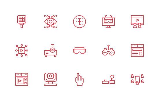 Interactive including 15 Regular Line Illustrations Dashboard Icon Series vector