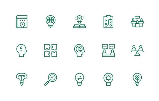 15 Regular Line Icons for ProblemSolving Graphics Icon Collection Set vector