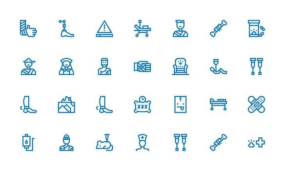 Recovery Design Icons featuring 28 in Bold Line Style UI-Ready Icon Collection vector