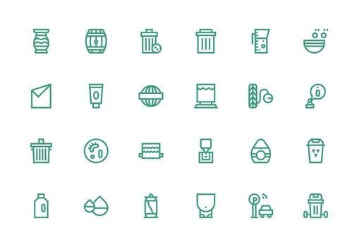 24 grueso línea línea estilo íconos desde vacío colección escalable icono paquete vector