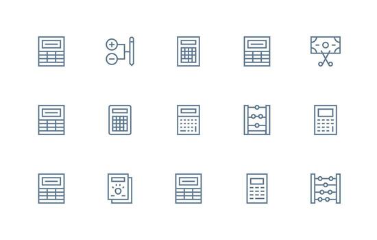 Subtract featuring 15 Icons in Regular Line Design Minimal Icon Set for Interface Projects vector