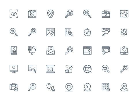Find including 35 Regular Clean Line Illustrations User Interface Icons for Digital Products vector