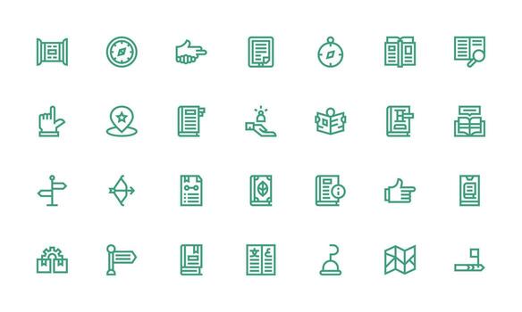 28 Bold Line Style Icons from Guide Collection Customizable Icon Series for Mobile Screens vector