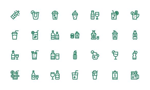 28 Bold Line Icons for Soda Graphics Neatly Designed Icons for Web Platforms vector