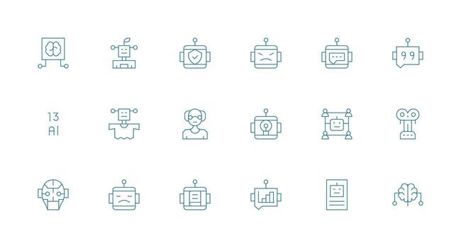 18 mínimo línea estilo íconos desde ai colección línea icono colección vector