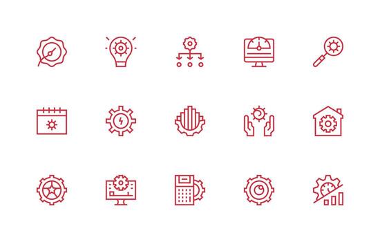 15 regular línea vectores para mejoramiento tema versátil icono colección para diseñadores