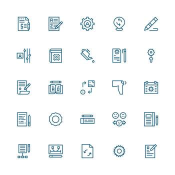 25 Medium Stroke Outline Icons for Change Graphics Core Icon Collection for Daily Tasks vector