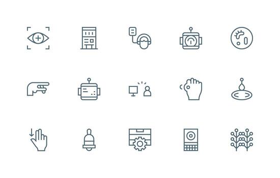 15 íconos para interfaz en regular línea formato ui icono conjunto vector