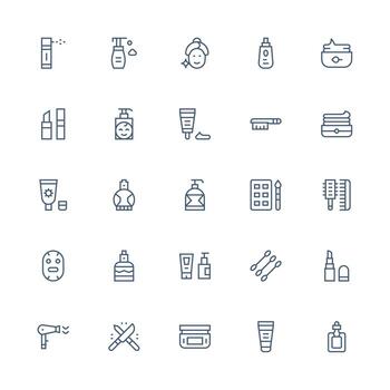 Medium Stroke Outline Icons from Cosmetic Set with 25 Vectors Icons Built for Visual Consistency Pack