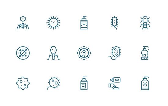15 germen íconos en regular línea estético bien estructurado íconos para creativo utilizar vector