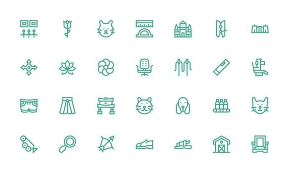 Line Set with 28 Bold Line Icons Well-Structured Icons for Creative Use vector