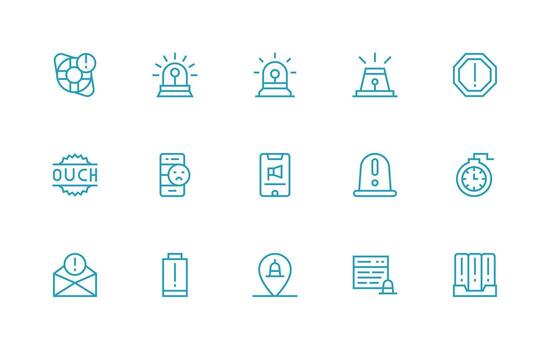Critical Design Icons featuring 15 in Regular Line Style Icon Set for Projects vector