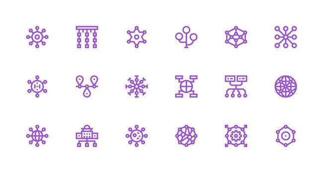 18 fuerte carrera línea estilo íconos desde Enlaces colección claro y conciso icono conjunto colección vector