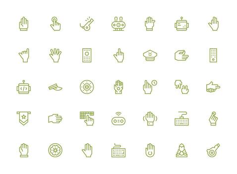 mando visual paquete conteniendo 35 regular limpiar línea íconos detallado icono colección para diseño sistemas vector