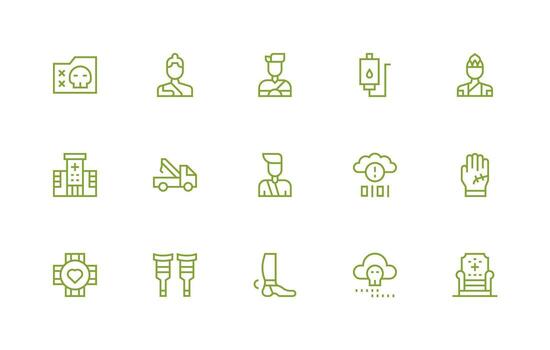 15 Regular Line Icons for Recovery Graphics Lightweight Icon Series vector